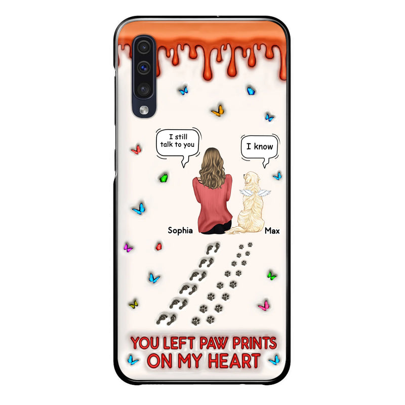 Custom Personalized Memorial Dog Phone Case - Memorial Gift Idea For Pet Owner - Case For iPhone/ Samsung - You Left Paw Prints On My Heart