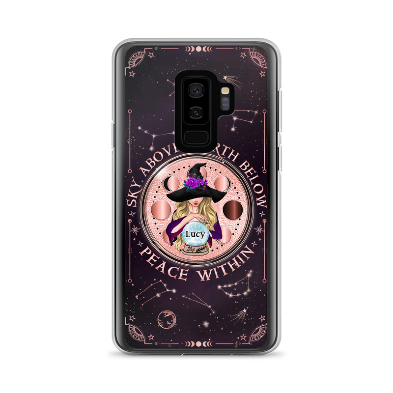 Custom Personalized Witch Phone Case - Gift Idea For Witch Lover - Sky Above Earth Below Peace Within - Case for iPhone/ Samsung