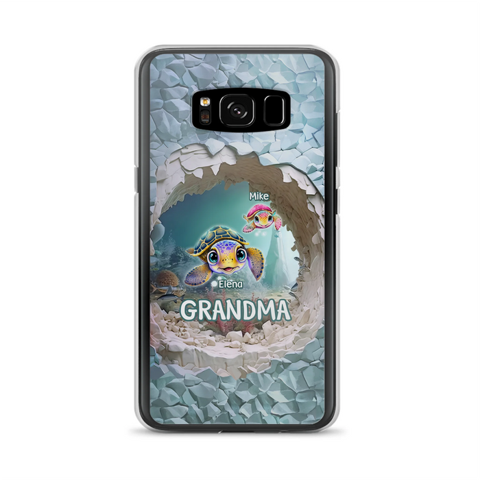 Custom Personalized Turtle Phone Case - Upto 10 Kids - Mother's Day Gift Idea For Grandma - Case for iPhone/Samsung
