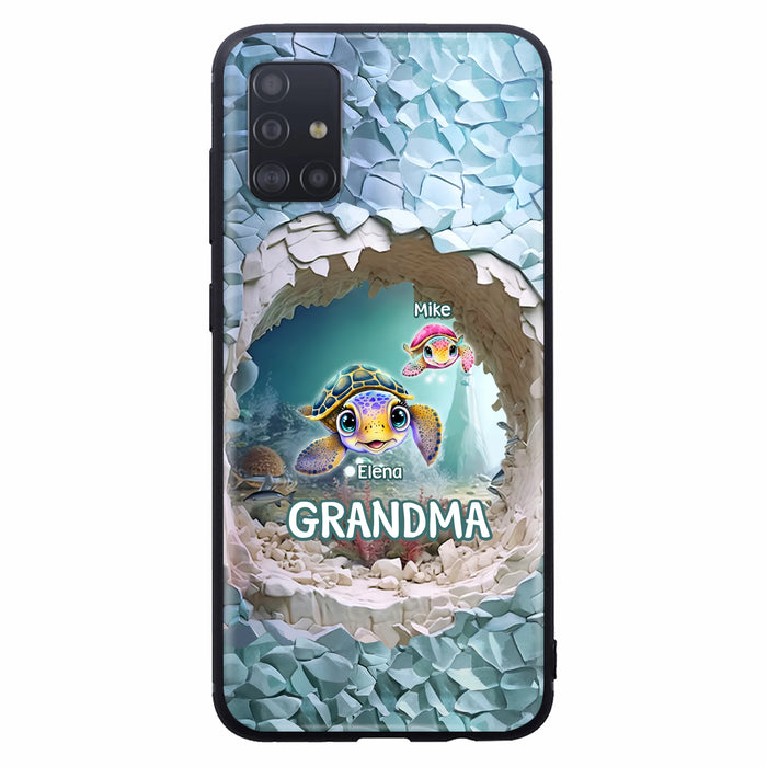 Custom Personalized Turtle Phone Case - Upto 10 Kids - Mother's Day Gift Idea For Grandma - Case for iPhone/Samsung