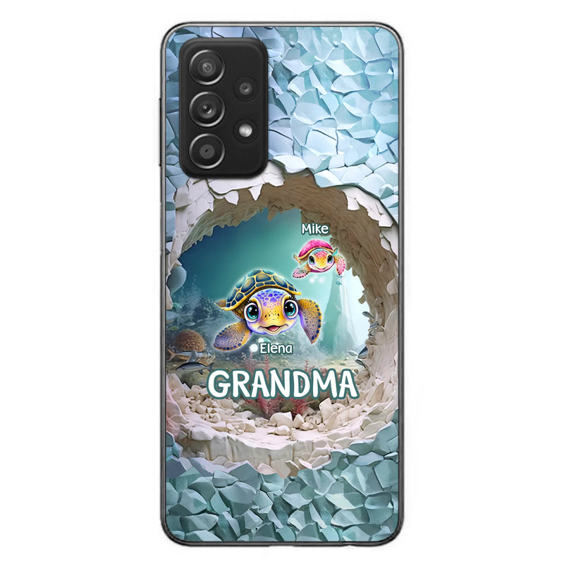 Custom Personalized Turtle Phone Case - Upto 10 Kids - Mother's Day Gift Idea For Grandma - Case for iPhone/Samsung