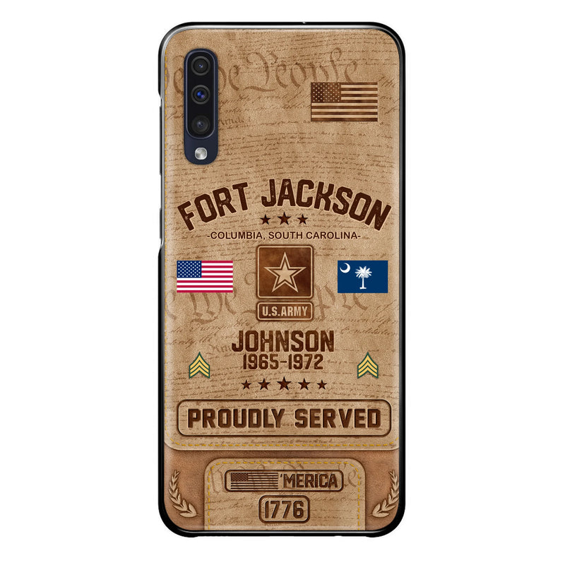 Custom Personalized Veteran Phone Case - Gift For Veteran - Birthday/ Father's Day Gift - Proudly Served - Case For iPhone And Samsung
