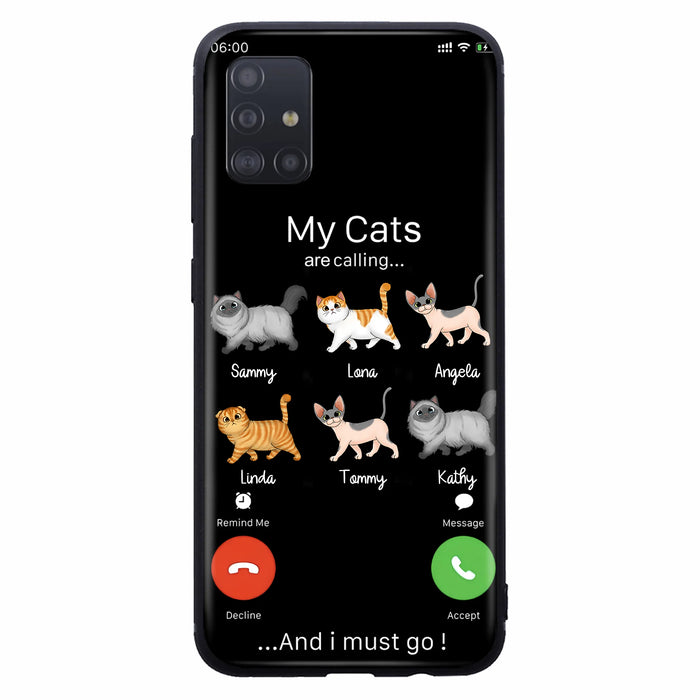 Custom Personalized Cats Phone Case - Gift Idea For Cat Lover/Mother's Day/Father's Day - My Cats Are Calling And I Must Go - Case For iPhone/Samsung