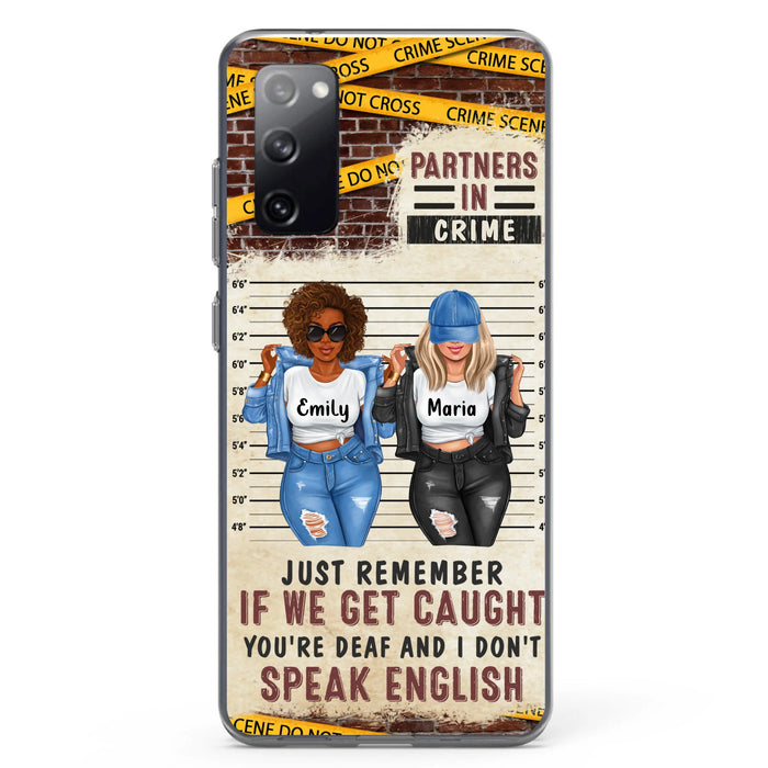 Custom Personalized Bestie Phone Case - Gift Idea For Bestie/ Sister - Upto 3 Girls - Partners In Crime - Case For iPhone And Samsung