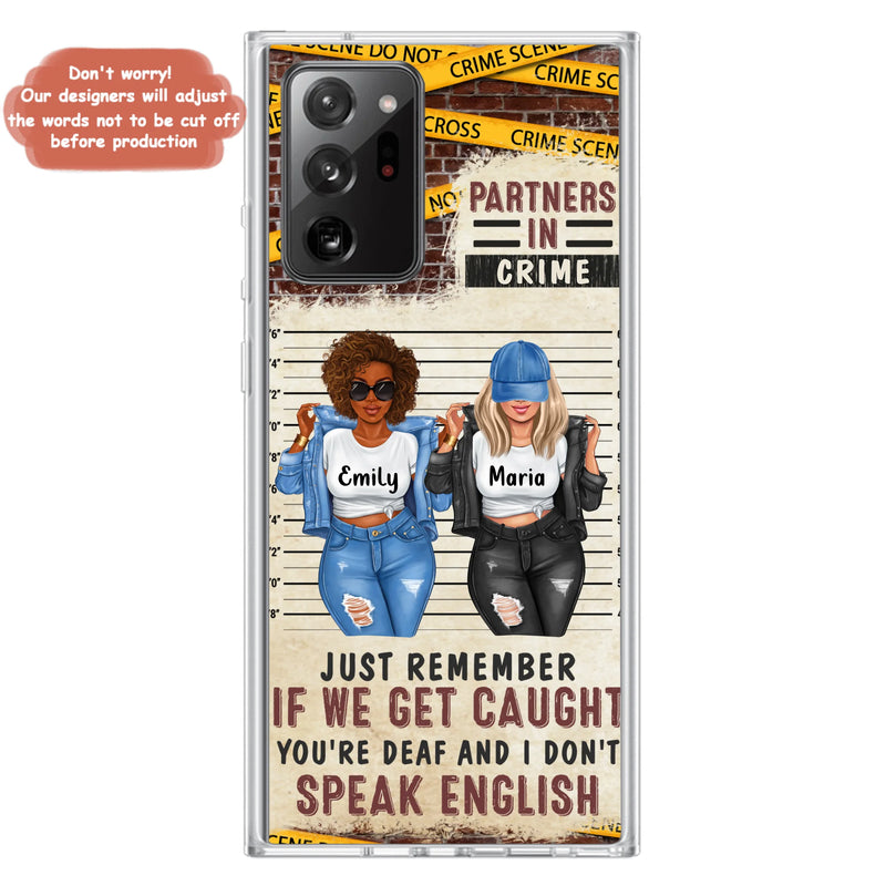 Custom Personalized Bestie Phone Case - Gift Idea For Bestie/ Sister - Upto 3 Girls - Partners In Crime - Case For iPhone And Samsung