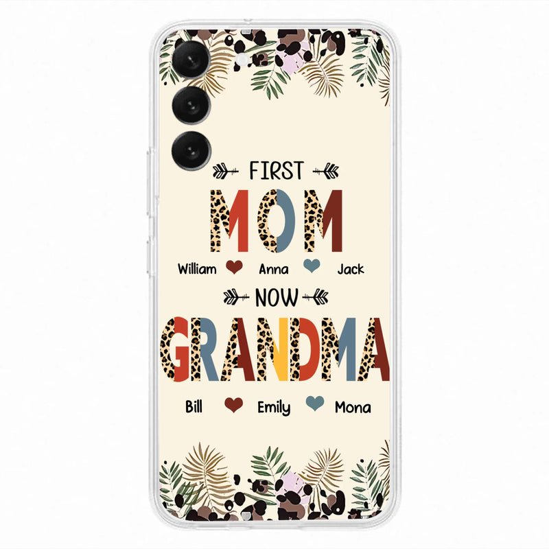 Custom Personalized Grandma Phone Case - Gift Idea For Grandma/Mom/ Mother's Day - Up to 6 Kids And 12 Grandkids - First Mom Now Grandma - Case For iPhone And Samsung
