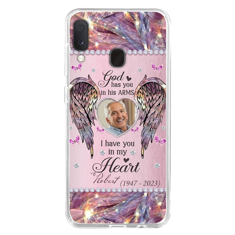 Custom Personalized Memorial Phone Case - Memorial Gift Idea For Family - Case For iPhone/Samsung - God Has You In His Arms