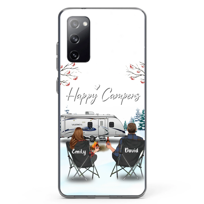 Custom Personalized Camping Phone Case - Gift Idea For Camping Lover/ Couple/ Family/ Friends - Happy Campers - Case For iPhone/Samsung