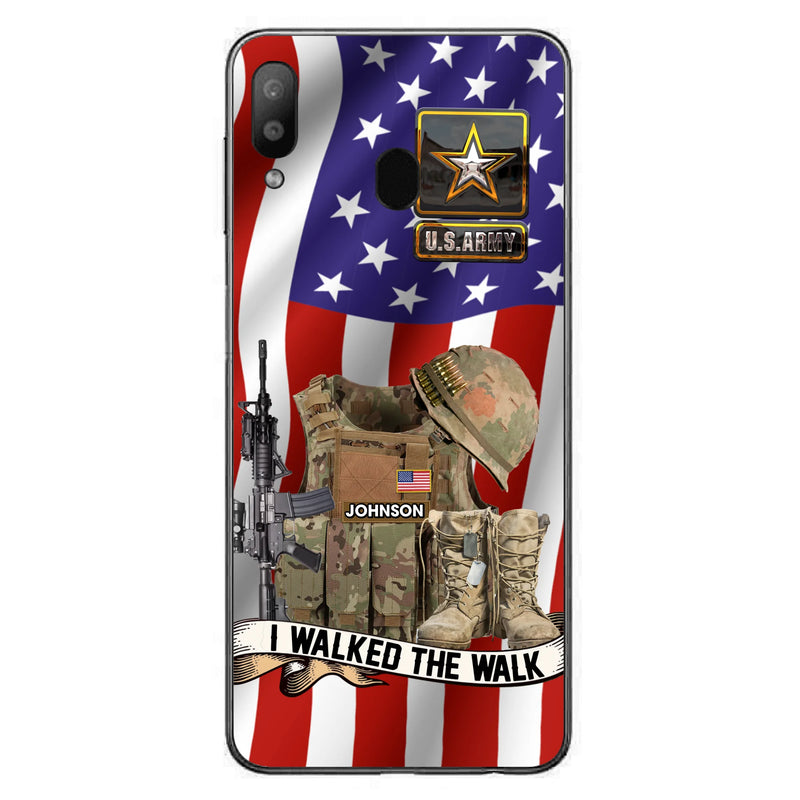 Custom Personalized Veteran US Flag Phone Case - Gift Idea For Veteran - Case For iPhone/ Samsung - I Walked The Walk