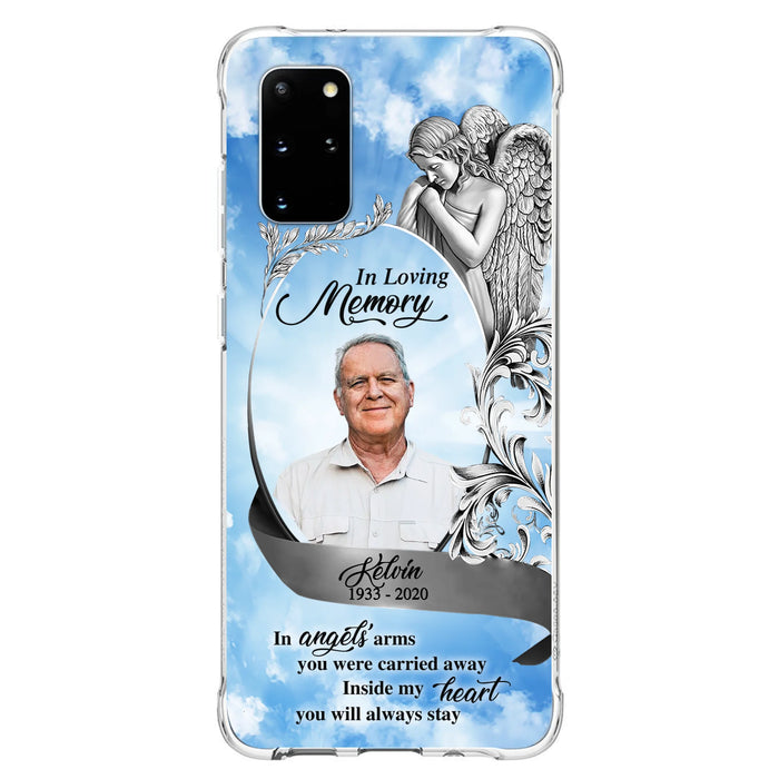Custom Personalized Memorial Photo Phone Case - Memorial Gift Idea for Family - Inside My Heart You Will Always Stay - Case For iPhone/Samsung