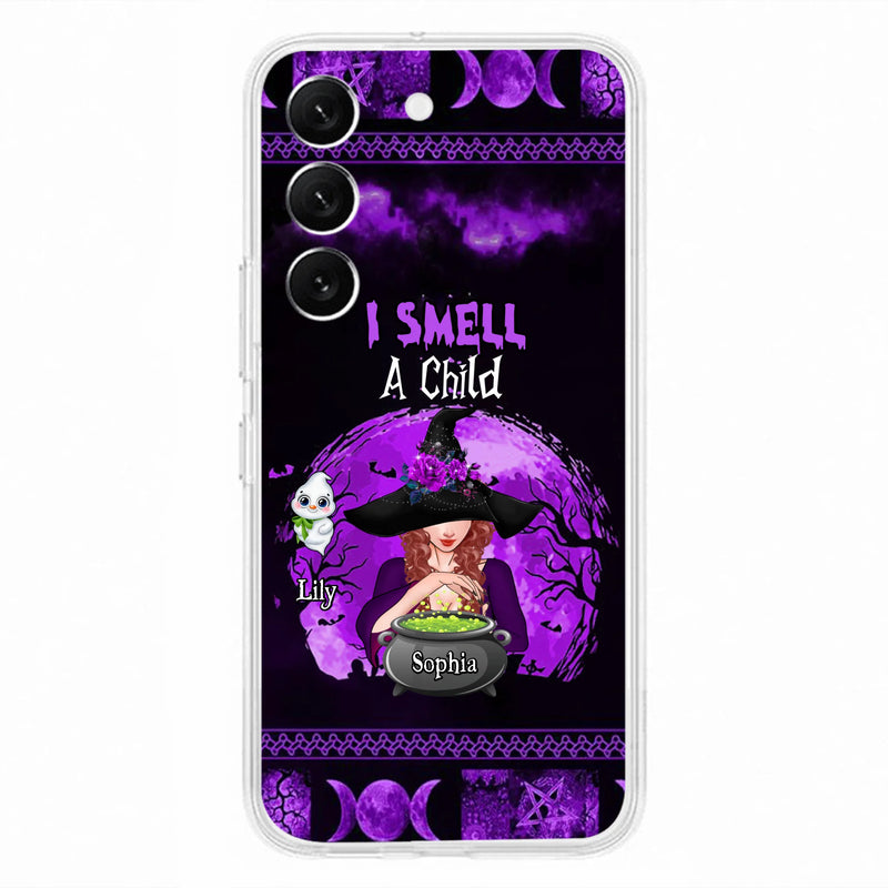 Personalized Witch Phone Case - Up to 10 Children - Halloween Gift Idea for Family - I Smell Children - Case for iPhone/Samsung
