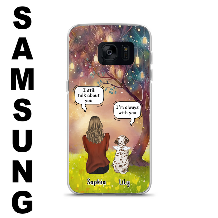 Custom Personalized Memorial Dog Mom Phone Case - Upto 3 Dogs - Memorial Gift Idea for Dog Lovers - I'm Always With You