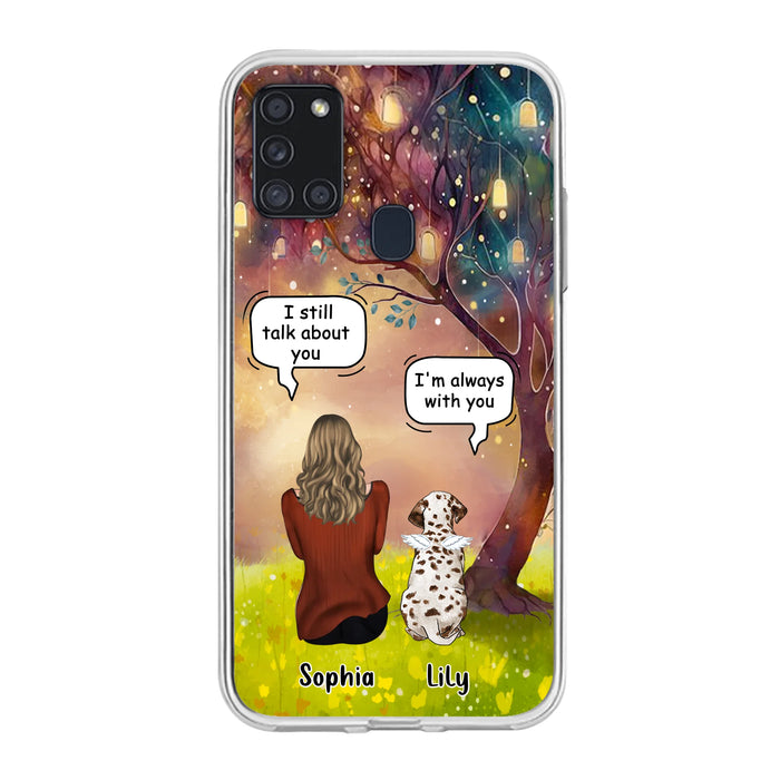 Custom Personalized Memorial Dog Mom Phone Case - Upto 3 Dogs - Memorial Gift Idea for Dog Lovers - I'm Always With You