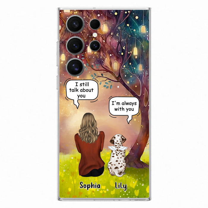 Custom Personalized Memorial Dog Mom Phone Case - Upto 3 Dogs - Memorial Gift Idea for Dog Lovers - I'm Always With You