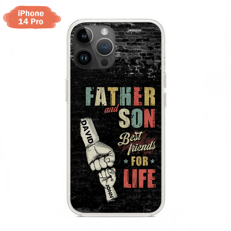 Custom Personalized Father Phone Case - Upto 5 Children - Father's Day Gift Idea from Sons/Daughters - Father And Son/Daughter Best Friends For Life - Case for iPhone/Samsung