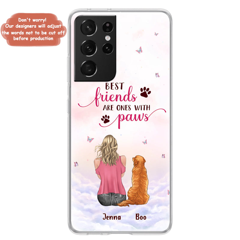 Custom Personalized Dog Mom Phone Case - Upto 5 Dogs - Mother's Day Gift Idea For Dog Lovers - Best Friends Are Ones With Paws - Case for iPhone/Samsung