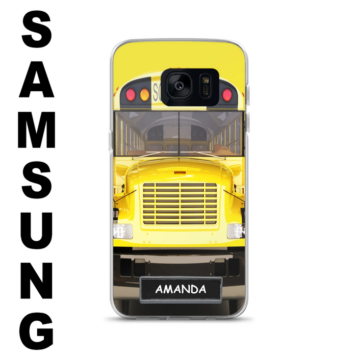 Personalized School Bus Phone Case - Gift Idea For School Bus Lovers - Case For iPhone, Samsung and Xiaomi