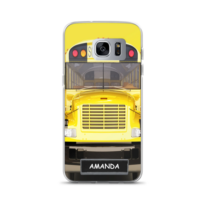 Personalized School Bus Phone Case - Gift Idea For School Bus Lovers - Case For iPhone, Samsung and Xiaomi
