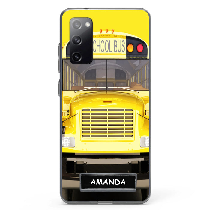 Personalized School Bus Phone Case - Gift Idea For School Bus Lovers - Case For iPhone, Samsung and Xiaomi
