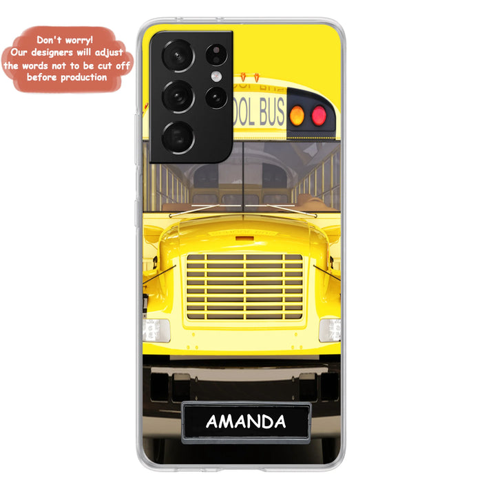 Personalized School Bus Phone Case - Gift Idea For School Bus Lovers - Case For iPhone, Samsung and Xiaomi