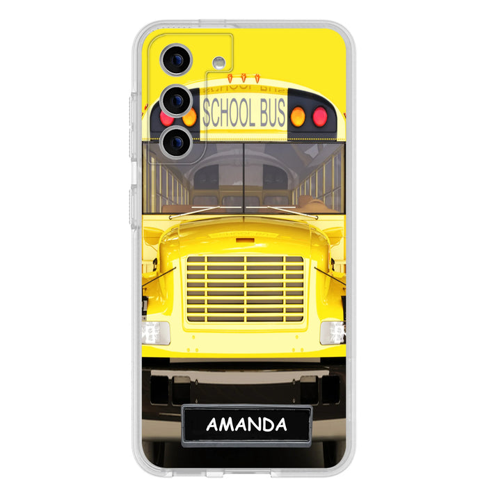 Personalized School Bus Phone Case - Gift Idea For School Bus Lovers - Case For iPhone, Samsung and Xiaomi