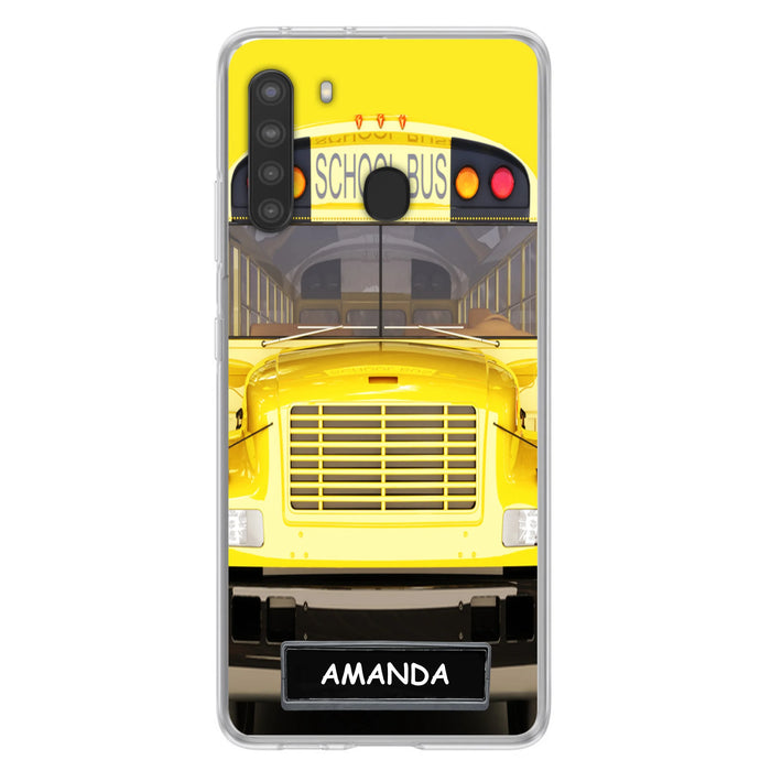 Personalized School Bus Phone Case - Gift Idea For School Bus Lovers - Case For iPhone, Samsung and Xiaomi