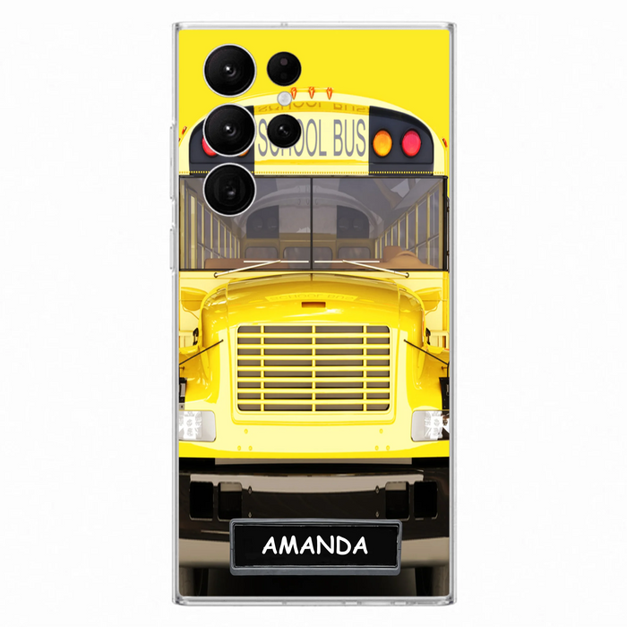 Personalized School Bus Phone Case - Gift Idea For School Bus Lovers - Case For iPhone, Samsung and Xiaomi