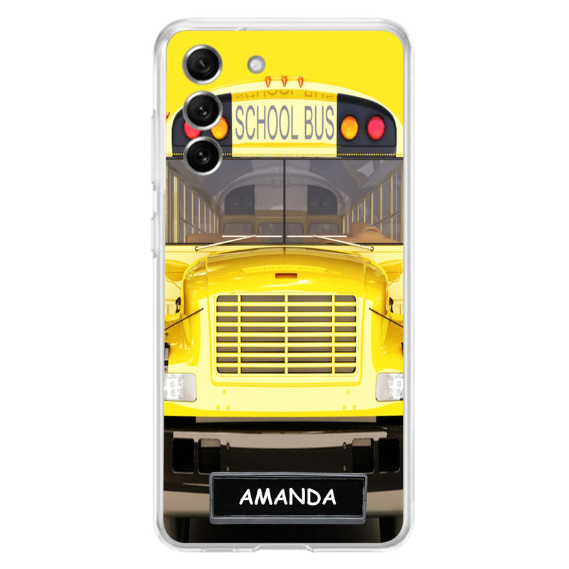 Personalized School Bus Phone Case - Gift Idea For School Bus Lovers - Case For iPhone, Samsung and Xiaomi