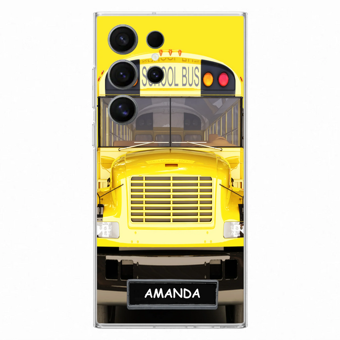 Personalized School Bus Phone Case - Gift Idea For School Bus Lovers - Case For iPhone, Samsung and Xiaomi