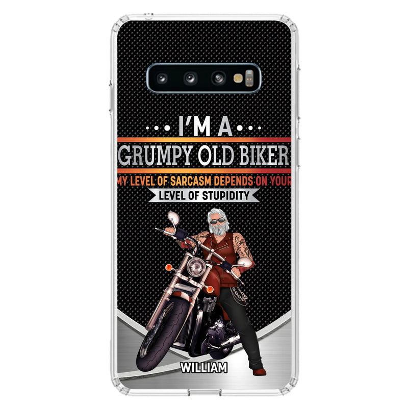 Custom Personalized Old Biker Phone Case - Father's Day Gift Idea for Biker - I'm A Grumpy Old Biker - Case for iPhone/Samsung