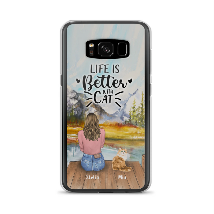 Custom Personalized Cat Mom Phone Case - Gifts For Cat Lovers With Upto 4 Cats - You Had Me At Meow - Case For iPhone(Update Iphone 14), Samsung And Xiaomi