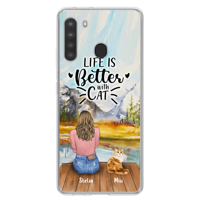 Custom Personalized Cat Mom Phone Case - Gifts For Cat Lovers With Upto 4 Cats - You Had Me At Meow - Case For iPhone(Update Iphone 14), Samsung And Xiaomi