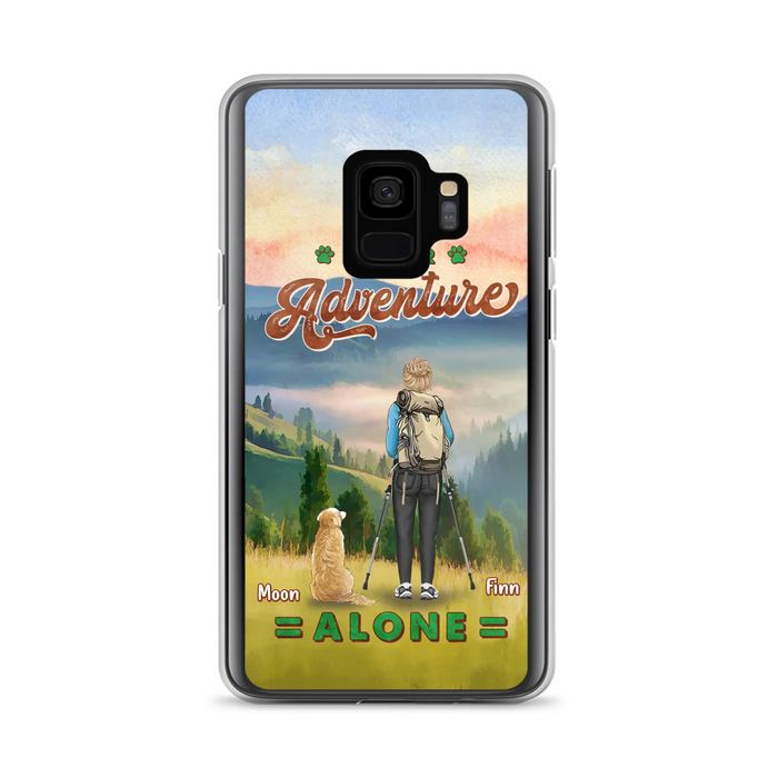 Custom Personalized Solo Hiking With Dogs Phone Case - Woman/Man With Upto 4 Dogs - Gift Idea For Hiking Lovers - Cases For iPhone and Samsung
