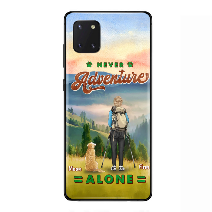 Custom Personalized Solo Hiking With Dogs Phone Case - Woman/Man With Upto 4 Dogs - Gift Idea For Hiking Lovers - Cases For iPhone and Samsung