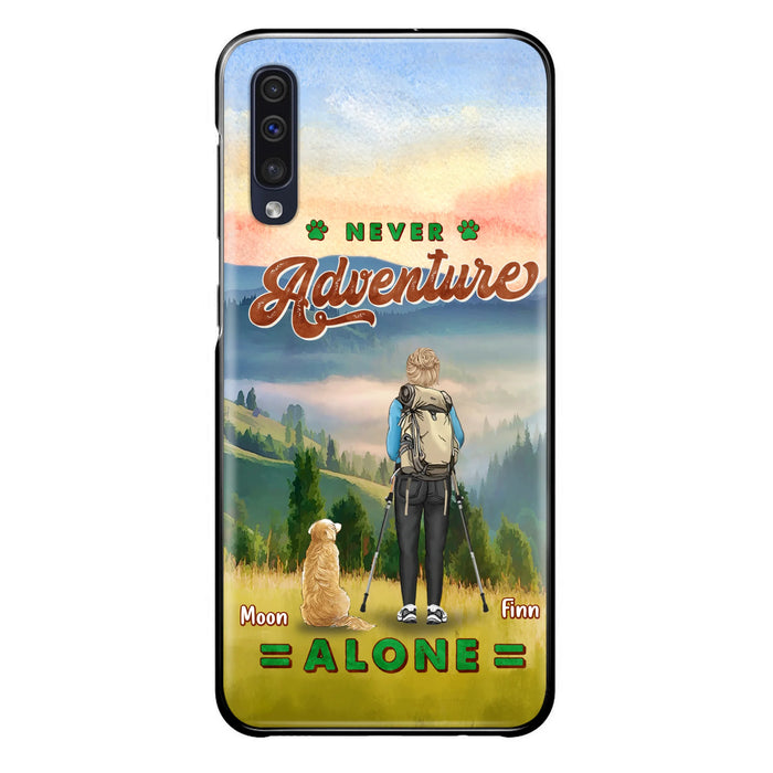 Custom Personalized Solo Hiking With Dogs Phone Case - Woman/Man With Upto 4 Dogs - Gift Idea For Hiking Lovers - Cases For iPhone and Samsung