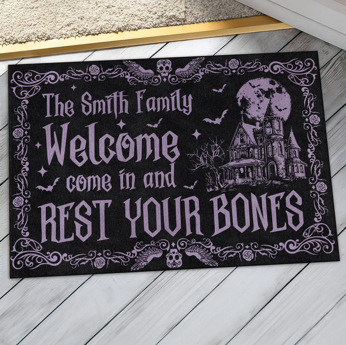 Personalized Witch Doormat - Gift Idea For Witch Lover - Come In And Rest Your Bones