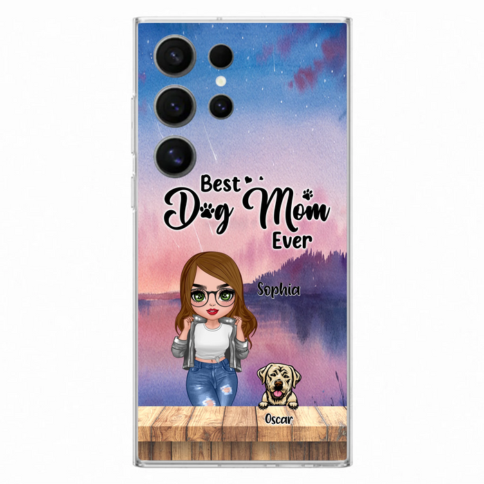 Personalized Dog Mom Chibi Front Phone Case - Gifts For Dog Lover With Up to 4 Dogs - Best Dog Mom Ever - Case For iPhone And Samsung