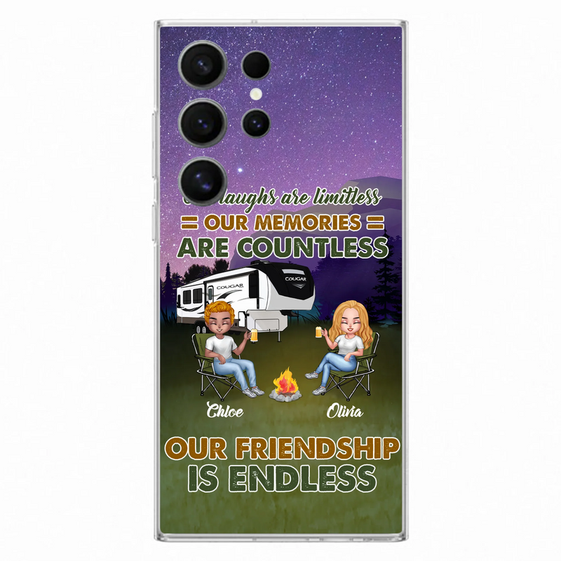 Custom Personalized Camping Friends Phone Case - Upto 4 People - Gift Idea For Friends/ Camping Lover - Life Is Better When You're Camping With Friends - Case For iPhone/Samsung