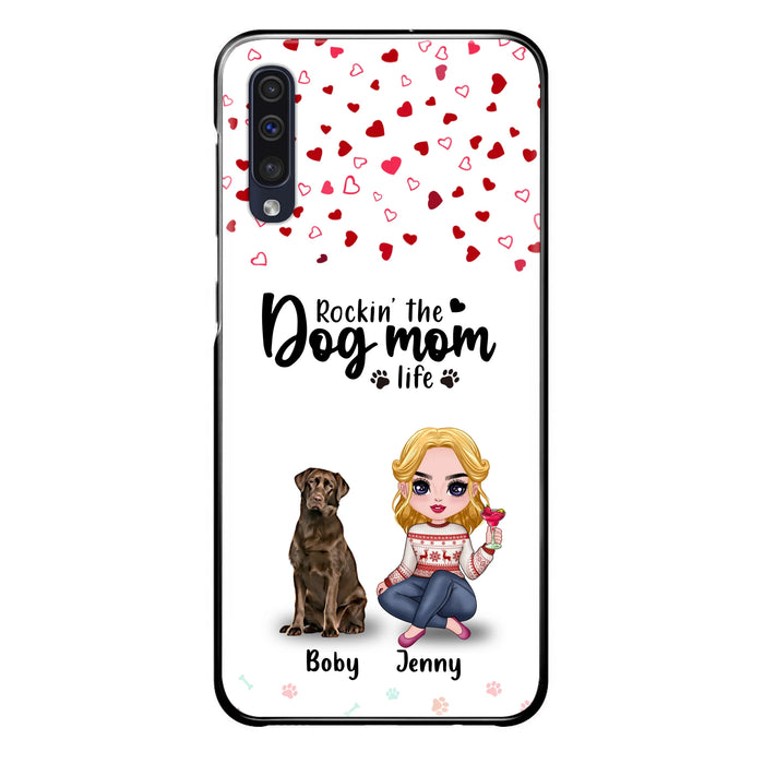 Custom Personalized Dog Mom Front Phone Case - Upto 5 Dogs - Gift Idea For Dog Lover - Rockin' The Dog Mom Life - Case For iPhone And Samsung