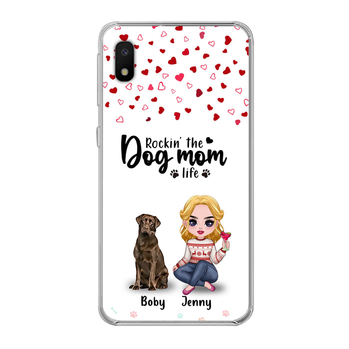 Custom Personalized Dog Mom Front Phone Case - Upto 5 Dogs - Gift Idea For Dog Lover - Rockin' The Dog Mom Life - Case For iPhone And Samsung