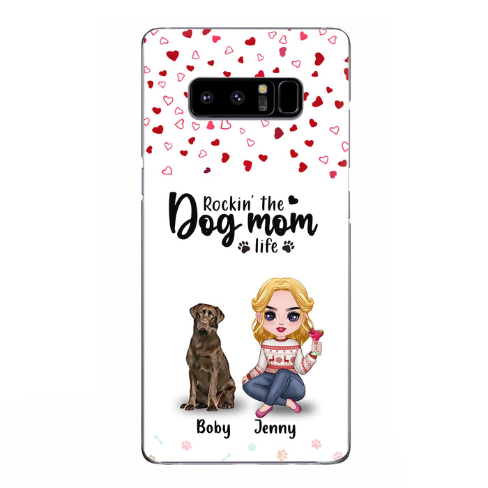 Custom Personalized Dog Mom Front Phone Case - Upto 5 Dogs - Gift Idea For Dog Lover - Rockin' The Dog Mom Life - Case For iPhone And Samsung