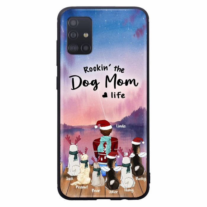 Personalized Christmas Pet Mom/Dad Phone Case - Up to 6 Pets - Rock'in The Dog Mom Life