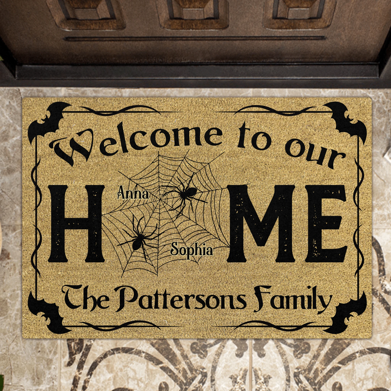 Personalized Spooky Doormat - Halloween Gift Idea For Family - Welcome To Our Home