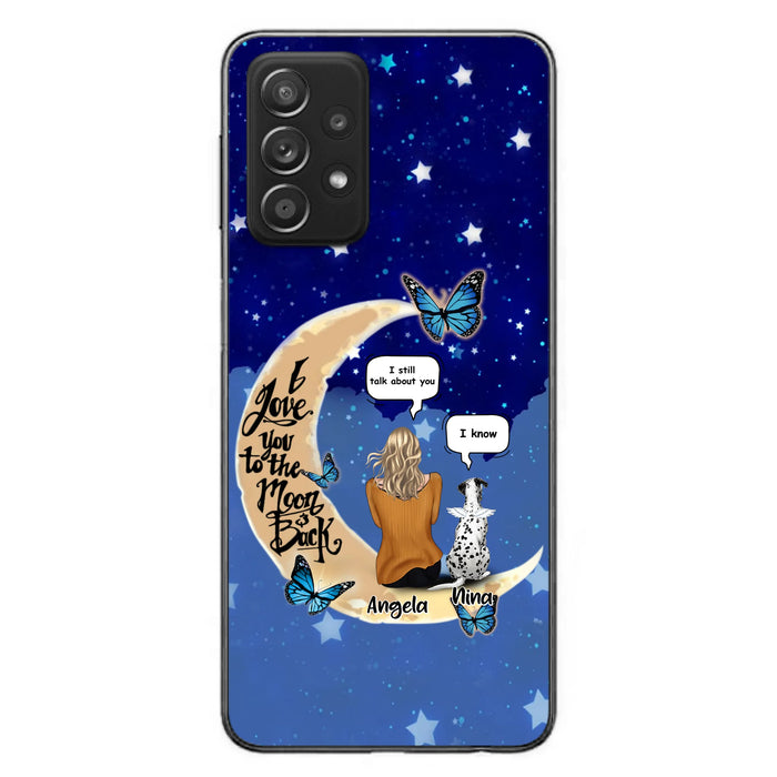 Custom Personalized Memorial Pet Phone Case - Up to 4 Pets - Best Gift For Dog/Cat Lover - I Love You To The Moon & Back - For iPhone And Samsung Phone Case