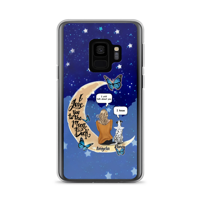 Custom Personalized Memorial Pet Phone Case - Up to 4 Pets - Best Gift For Dog/Cat Lover - I Love You To The Moon & Back - For iPhone And Samsung Phone Case