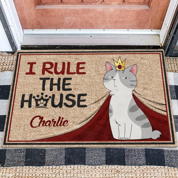Personalized Cat Doormat - Gift Idea For Cat Lover - I Rule The House