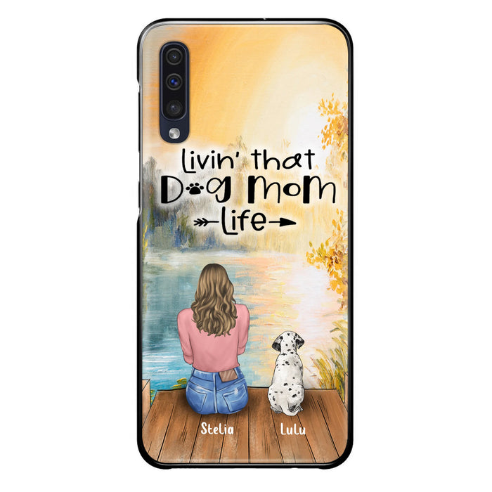 Personalized Dog Mom Phone Case - Up to 4 Dogs - Gift for Dog Lovers - Livin' with dog mom life