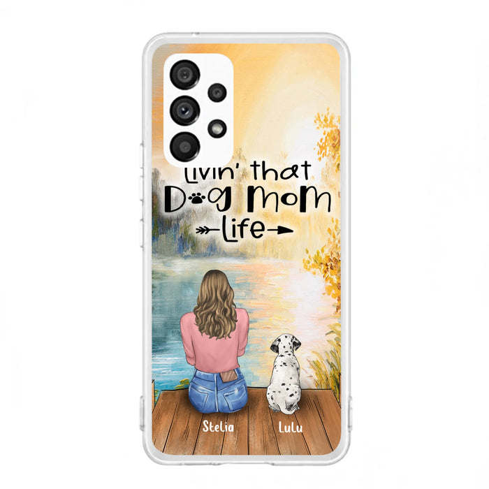 Personalized Dog Mom Phone Case - Up to 4 Dogs - Gift for Dog Lovers - Livin' with dog mom life
