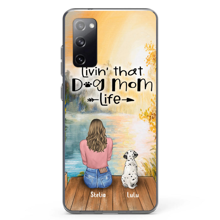 Personalized Dog Mom Phone Case - Up to 4 Dogs - Gift for Dog Lovers - Livin' with dog mom life