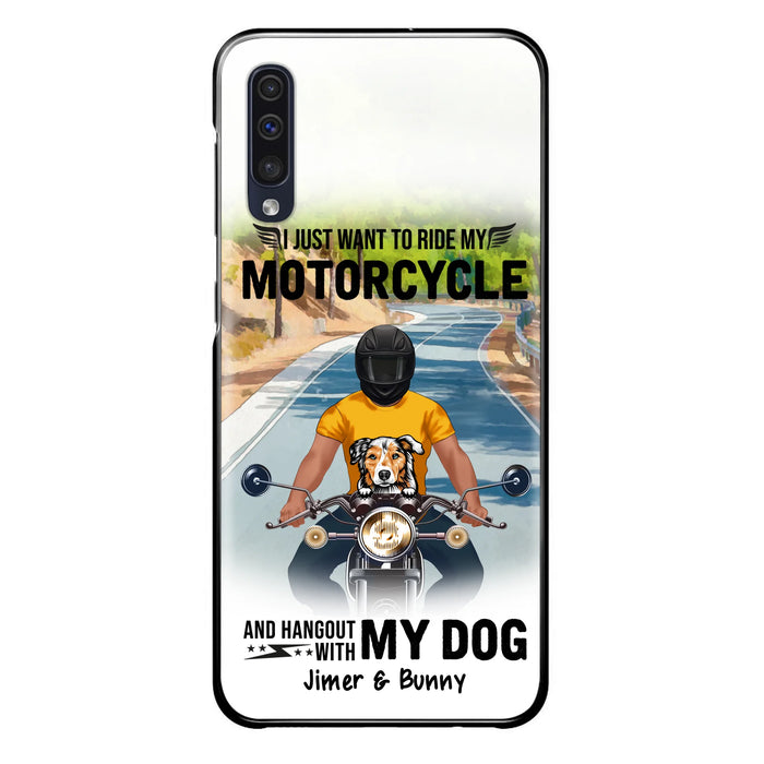 Custom Personalized Dog With Biker Phone Case - Upto 3 Dogs - Gifts For Dog Lover - Hangout With My Dog - Phone Case For iPhone And Samsung